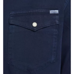 Top 10 👏 Jack & Jones Sheridan Long Sleeve 👕 Shirt In Dark Navy ✔️ -Industrie Shop unnamed file 1949