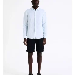 Best Pirce 😉 Blaq Bondi Linen Long Sleeve Relaxed 👚 Shirt Light Blue ⭐ -Industrie Shop unnamed file 2039