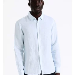 Best Pirce 😉 Blaq Bondi Linen Long Sleeve Relaxed 👚 Shirt Light Blue ⭐ -Industrie Shop unnamed file 2040
