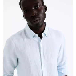 Best Pirce 😉 Blaq Bondi Linen Long Sleeve Relaxed 👚 Shirt Light Blue ⭐ -Industrie Shop unnamed file 2042