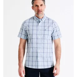 Hot Sale 🎉 Reserve Barber Short Sleeve Check 👚 Shirt In Light Blue ✔️ -Industrie Shop unnamed file 207