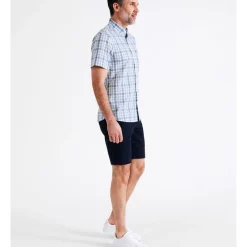 Hot Sale 🎉 Reserve Barber Short Sleeve Check 👚 Shirt In Light Blue ✔️ -Industrie Shop unnamed file 209