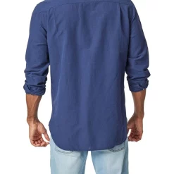 Flash Sale 💯 Blazer Collins Long Sleeve Linen Blend 👚 Shirt In Navy 🤩 -Industrie Shop unnamed file 2099