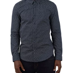 Outlet 🤩 Ben Sherman Spot Print Long Sleeve 👚 Shirt In Marine 😉