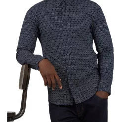 Outlet 🤩 Ben Sherman Spot Print Long Sleeve 👚 Shirt In Marine 😉 -Industrie Shop unnamed file 2113