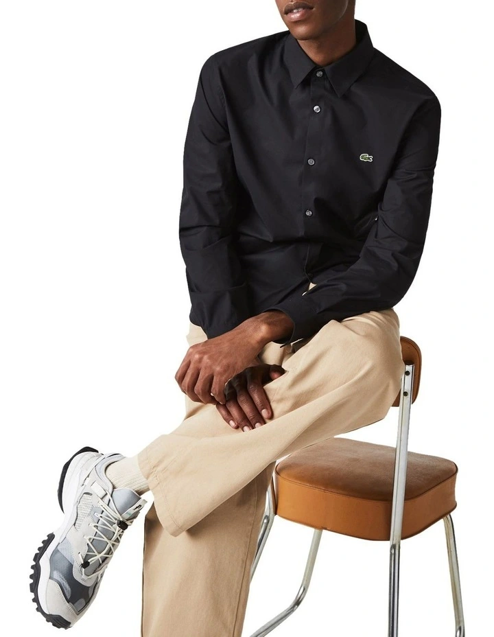 Promo βοΈ Lacoste Slim Fit Stretch Poplin Long Sleeve π Shirt Black 𧨠3 Promo βοΈ Lacoste Slim Fit Stretch Poplin Long Sleeve π Shirt Black π§¨