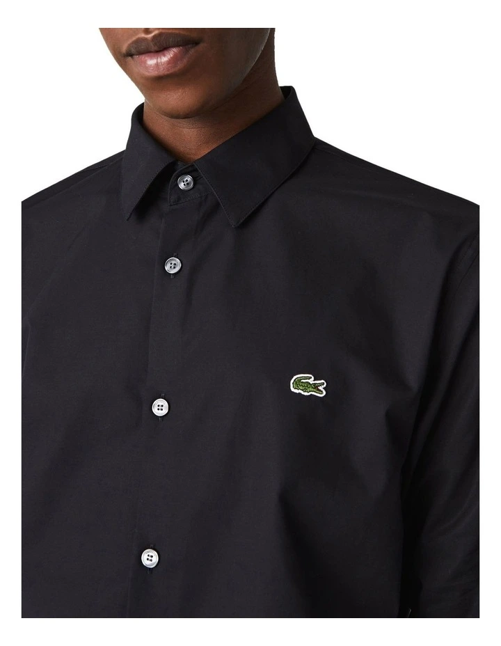 Promo βοΈ Lacoste Slim Fit Stretch Poplin Long Sleeve π Shirt Black 𧨠4 Promo βοΈ Lacoste Slim Fit Stretch Poplin Long Sleeve π Shirt Black 𧨠- Image 2