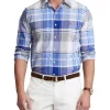 Budget ✔️ Polo Ralph Lauren Classic Fit Plaid Oxford 👕 Shirt In Blue 🔥