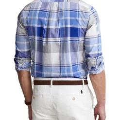 Budget ✔️ Polo Ralph Lauren Classic Fit Plaid Oxford 👕 Shirt In Blue 🔥 -Industrie Shop unnamed file 2170