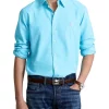 Brand new 🎁 Polo Ralph Lauren Classic Fit Garment-Dyed Oxford 👚 Shirt In Aqua 🧨