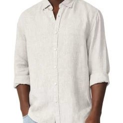 Cheap 😉 Industrie The Tenneriffe Linen Long Sleeve 👚 Shirt In Grey ⌛