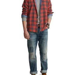 New 🧨 Polo Ralph Lauren Classic Fit Plaid Double-Faced 👕 Shirt Red 👍 -Industrie Shop unnamed file 2252