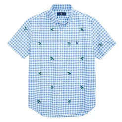 Best Sale ✔️ Polo Ralph Lauren Classic Fit Palm Tree Oxford 👚 Shirt In Blue 🎁 -Industrie Shop unnamed file 232