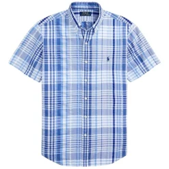 Best Sale 😉 Polo Ralph Lauren Classic Fit Plaid Seersucker 👕 Shirt In Blue Multi 😀 -Industrie Shop unnamed file 236
