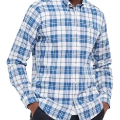 Wholesale 💯 Barbour Thorpe Tailored Long Sleeve 👚 Shirt In Mid Blue 👍