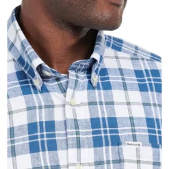 Wholesale 💯 Barbour Thorpe Tailored Long Sleeve 👚 Shirt In Mid Blue 👍 -Industrie Shop unnamed file 2393