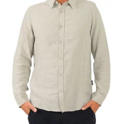 Discount 🧨 Mr Simple Linen Long Sleeve 👕 Shirt Brown ✔️ -Industrie Shop unnamed file 2572