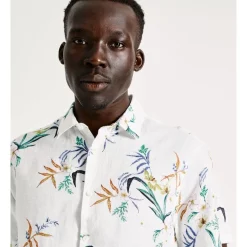 Best deal 🔔 Blaq Felix Floral Print Short Sleeve Linen Blend 👕 Shirt In White 🎉 -Industrie Shop unnamed file 287