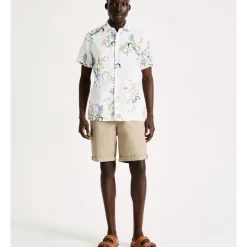 Best deal 🔔 Blaq Felix Floral Print Short Sleeve Linen Blend 👕 Shirt In White 🎉 -Industrie Shop unnamed file 288