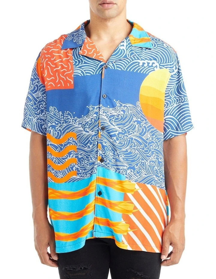 Budget π― Nana Judy Ortega Printed π Shirt In Blue/Orange π 3 Budget π― Nana Judy Ortega Printed π Shirt In Blue/Orange π