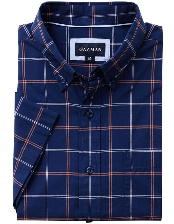 Promo π Gazman Casual Madras Check Short Sleeve π Shirt In Navy π― 6 Promo π Gazman Casual Madras Check Short Sleeve π Shirt In Navy π― - Image 4