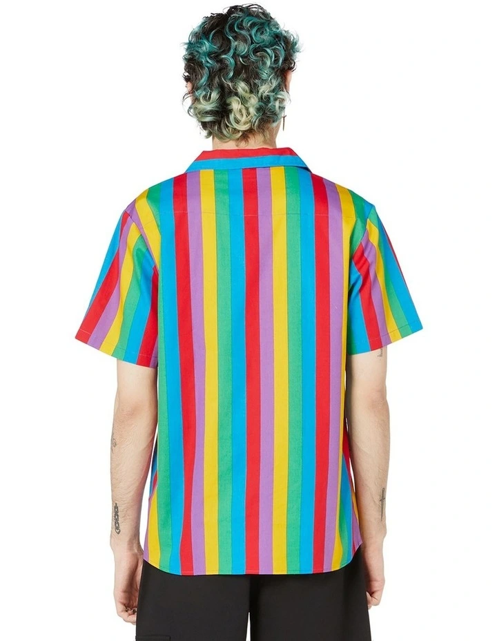 Hot Sale π Dangerfield Rainbow Stripe Short Sleeve π Shirt Rainbow π 4 Hot Sale π Dangerfield Rainbow Stripe Short Sleeve π Shirt Rainbow π - Image 2