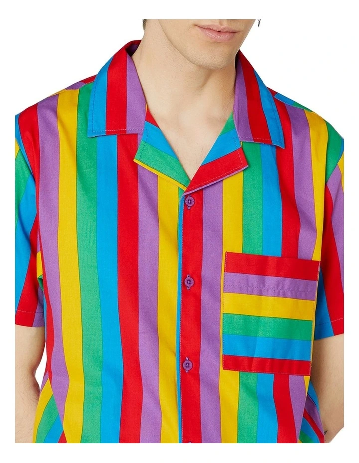 Hot Sale π Dangerfield Rainbow Stripe Short Sleeve π Shirt Rainbow π 6 Hot Sale π Dangerfield Rainbow Stripe Short Sleeve π Shirt Rainbow π - Image 4