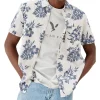 Wholesale 🎁 American Eagle Tropical Button-Up Resort 👕 Shirt In White/Blue ✔️ -Industrie Shop unnamed file 395