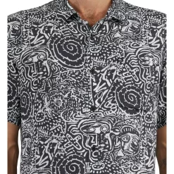 Outlet 🔥 Quiksilver Colour Blind Short Sleeve 👚 Shirt In Black ⌛ -Industrie Shop unnamed file 407