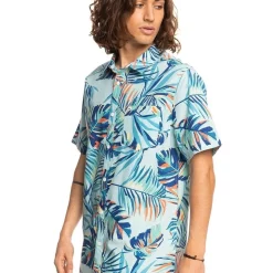 Budget 🌟 Quiksilver Wild Time Short Sleeve 👚 Shirt In Iced Aqua 🤩 -Industrie Shop unnamed file 411