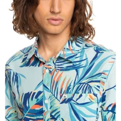 Budget 🌟 Quiksilver Wild Time Short Sleeve 👚 Shirt In Iced Aqua 🤩 -Industrie Shop unnamed file 412