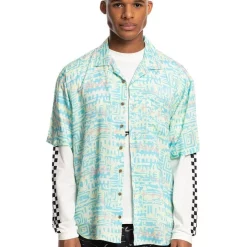 Best deal 🎉 Quiksilver X Stranger Things The Argyle Short Sleeve 👕 Shirt In Multi Print 🧨