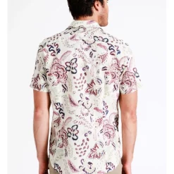 Deals 💯 Maddox Belongil Linen Blend Print Short Sleeve 👕 Shirt In Ecru 🛒 -Industrie Shop unnamed file 42