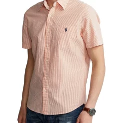 Budget π Polo Ralph Lauren RL Prepster Classic Fit Seersucker π Shirt In Orange π