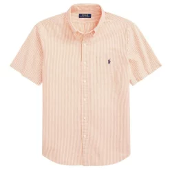 Budget 👏 Polo Ralph Lauren RL Prepster Classic Fit Seersucker 👕 Shirt In Orange 👍 -Industrie Shop unnamed file 435