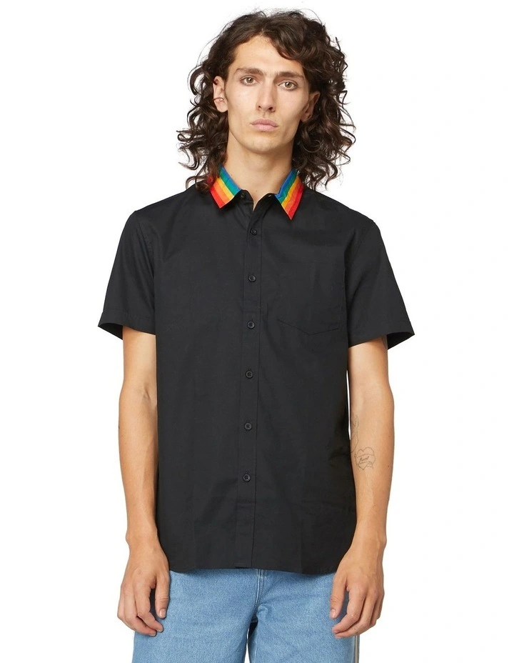 Outlet π Dangerfield Collar Rainbow Stripe π Shirt Black π― 3 Outlet π Dangerfield Collar Rainbow Stripe π Shirt Black π―