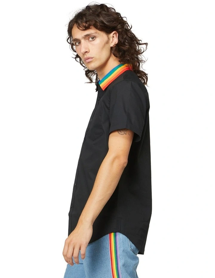 Outlet π Dangerfield Collar Rainbow Stripe π Shirt Black π― 5 Outlet π Dangerfield Collar Rainbow Stripe π Shirt Black π― - Image 3
