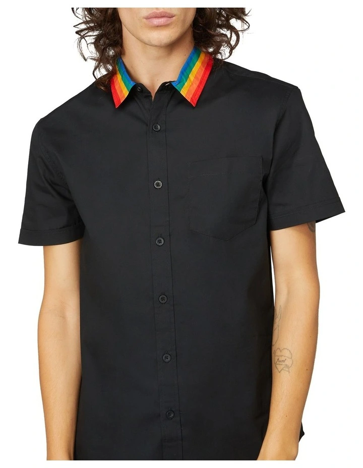 Outlet π Dangerfield Collar Rainbow Stripe π Shirt Black π― 6 Outlet π Dangerfield Collar Rainbow Stripe π Shirt Black π― - Image 4