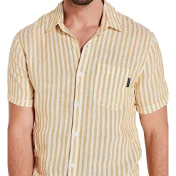 Discount ✔️ Coast Clothing Co Short Sleeve Gold Stripe Linen 👕 Shirt 😀 -Industrie Shop unnamed file 483