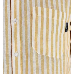 Discount ✔️ Coast Clothing Co Short Sleeve Gold Stripe Linen 👕 Shirt 😀 -Industrie Shop unnamed file 484