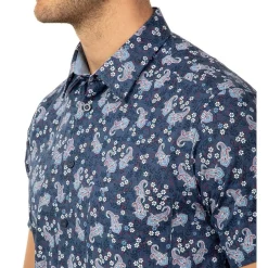 Buy 🌟 Aquila Apparel Short Sleeve Floral Print Merritt 👕 Shirt ⭐ -Industrie Shop unnamed file 527