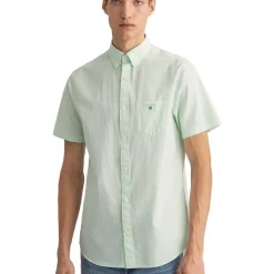 Flash Sale π Gant Regular Broadcloth Banker Short Sleeve π Shirt In Absinthe Green π