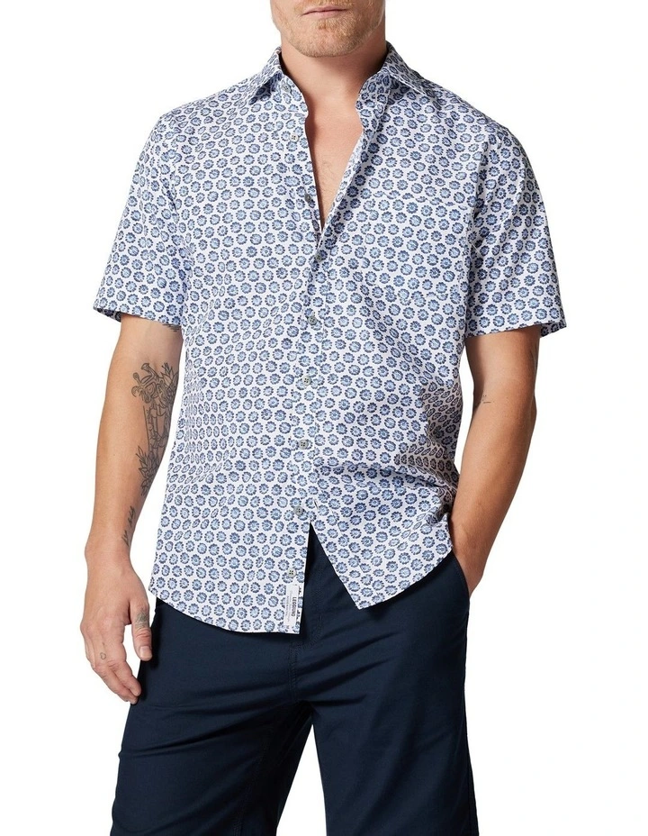 Promo ???? Rodd & Gunn First Avenue Short Sleeve ???? Shirt In Porcelain/Blue ???? 3 Promo ???? Rodd & Gunn First Avenue Short Sleeve ???? Shirt In Porcelain/Blue ????