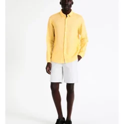 Cheap ⭐ Blaq Bondi Linen Long Sleeve Relaxed 👚 Shirt In Yellow 💯 -Industrie Shop unnamed file 575