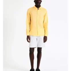 Cheap ⭐ Blaq Bondi Linen Long Sleeve Relaxed 👚 Shirt In Yellow 💯 -Industrie Shop unnamed file 579