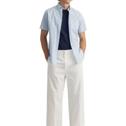 Discount 🌟 Gant The Broadcloth Gingham Short Sleeve 👚 Shirt In Blue 🥰 -Industrie Shop unnamed file 60