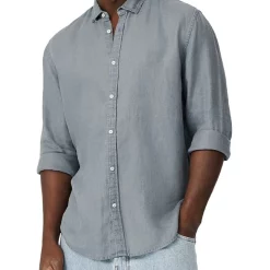 Coupon 🛒 Industrie The Trinidad Linen Long Sleeve 👕 Shirt In Blue ✨