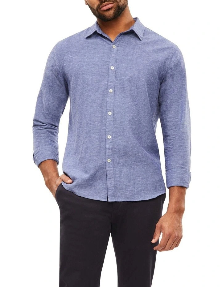Best Pirce π Van Heusen Nevertuck Long Sleeve Linen π Shirt In Blue π 3 Best Pirce π Van Heusen Nevertuck Long Sleeve Linen π Shirt In Blue π