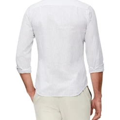 Best Sale ⌛ Van Heusen Nevertuck Long Sleeve Stripe Linen 👕 Shirt In Blue/White 🎁 -Industrie Shop unnamed file 691