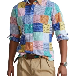 Industrie Shop 27 Best Pirce โ๏ธ Polo Ralph Lauren Classic Fit Patchwork Seersucker ๐ Shirt In Multi โญ
